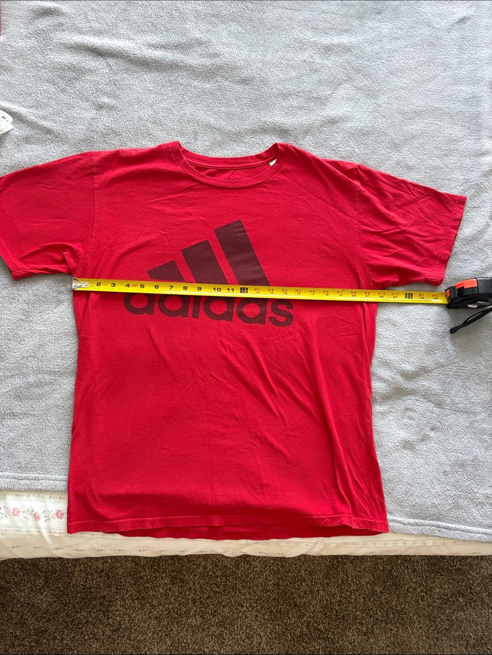 adidas Red Short Sleeve Tee with Black Logo
